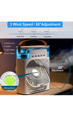 Small AC Quiet Personal Air Cooler,USB Vault Powered Saver Mini Desktop Cooling Misting Fan, 1 | 2 | 3 Timer 3 Smart Speeds,360