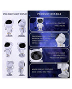 Astronaut Light Projector, 360° Rotating Astro Allen Projector, Two Timing Modes, Multiple Modes for Baby and Children's Rooms, Starlight Projector