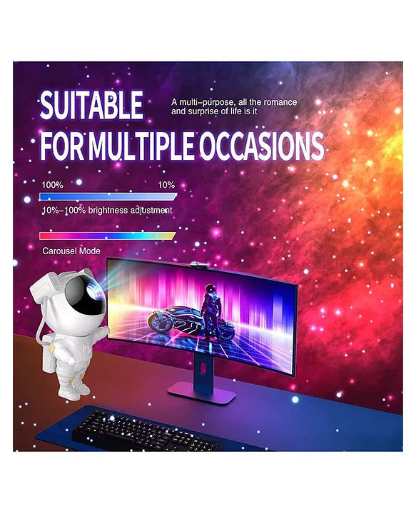 Astronaut Light Projector, 360° Rotating Astro Allen Projector, Two Timing Modes, Multiple Modes for Baby and Children's Rooms, Starlight Projector